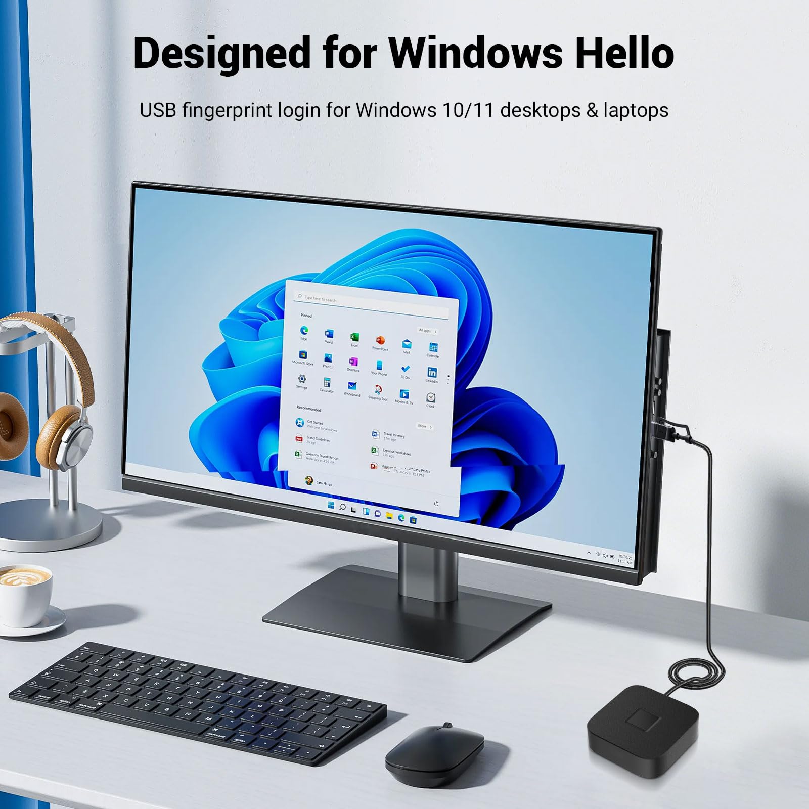 Lector de huellas dactilares USB avanzado para Window11/10/8/7