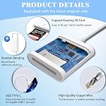 iPhone SD Card Reader USB C, Digital Camera Adapter, Trail Camera USB C Memory Card Reader for iPhone 17/16/15/iPad/MacBook/iMac/Galaxy/Android