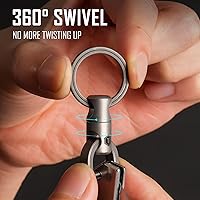 Vista 3 de KeyUnity KM13 Swivel Keychain with D Ring Key Shackle, Titanium Rotatable Key Organizer