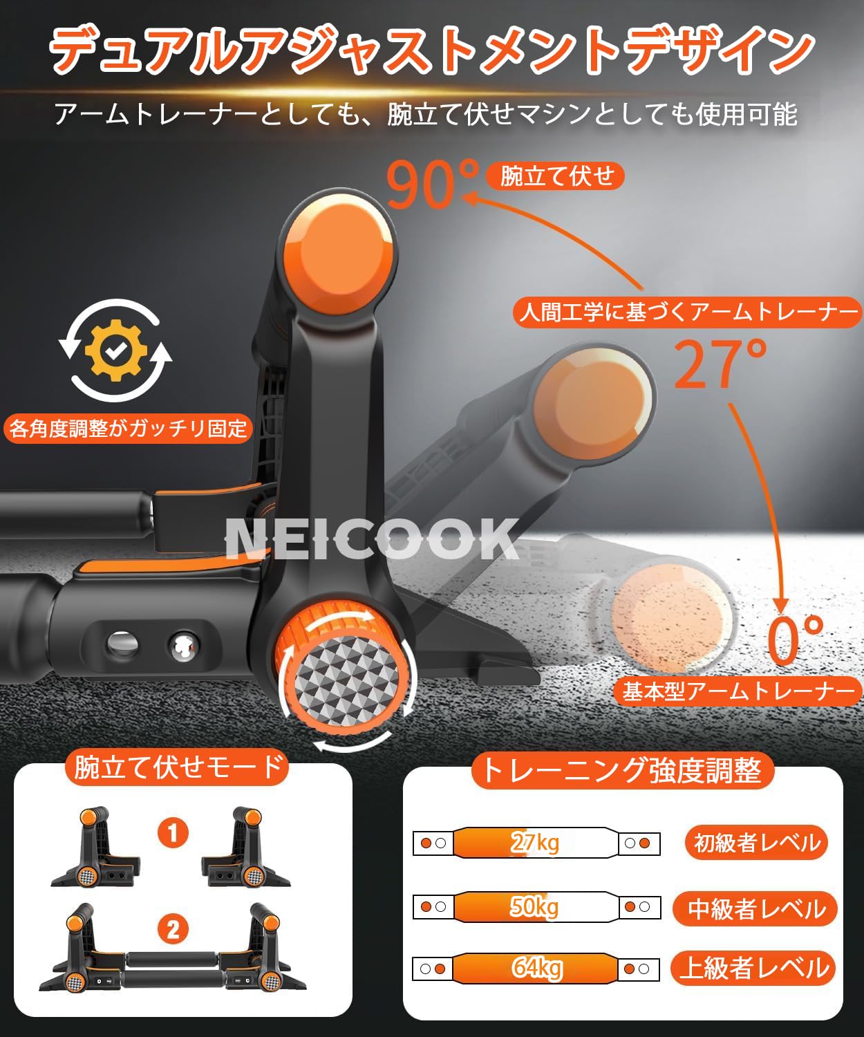 Amazon.co.jp: 【2026新登場モデル 3in1デザイン】筋トレ器具 プッシュ