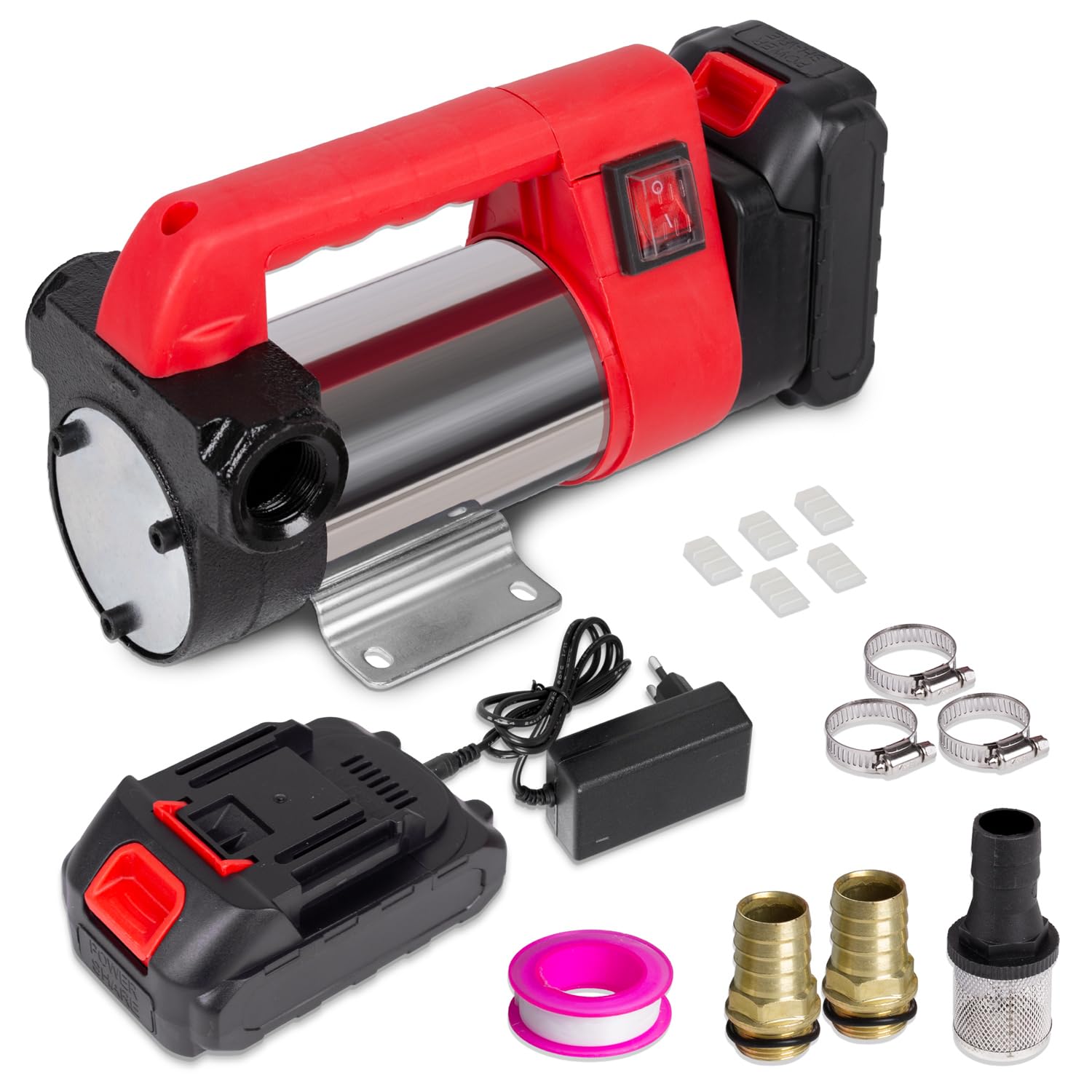 Profi-Pumpe® Diesel Star ACCU 260-4.2 | Bomba de Trasvase Inalámbrica 24V | Batería Li-Ion 2000mAh y 260W | Caudal 45 l/min | Incluye Cargador y Accesorios | Portátil y Autoaspirante
