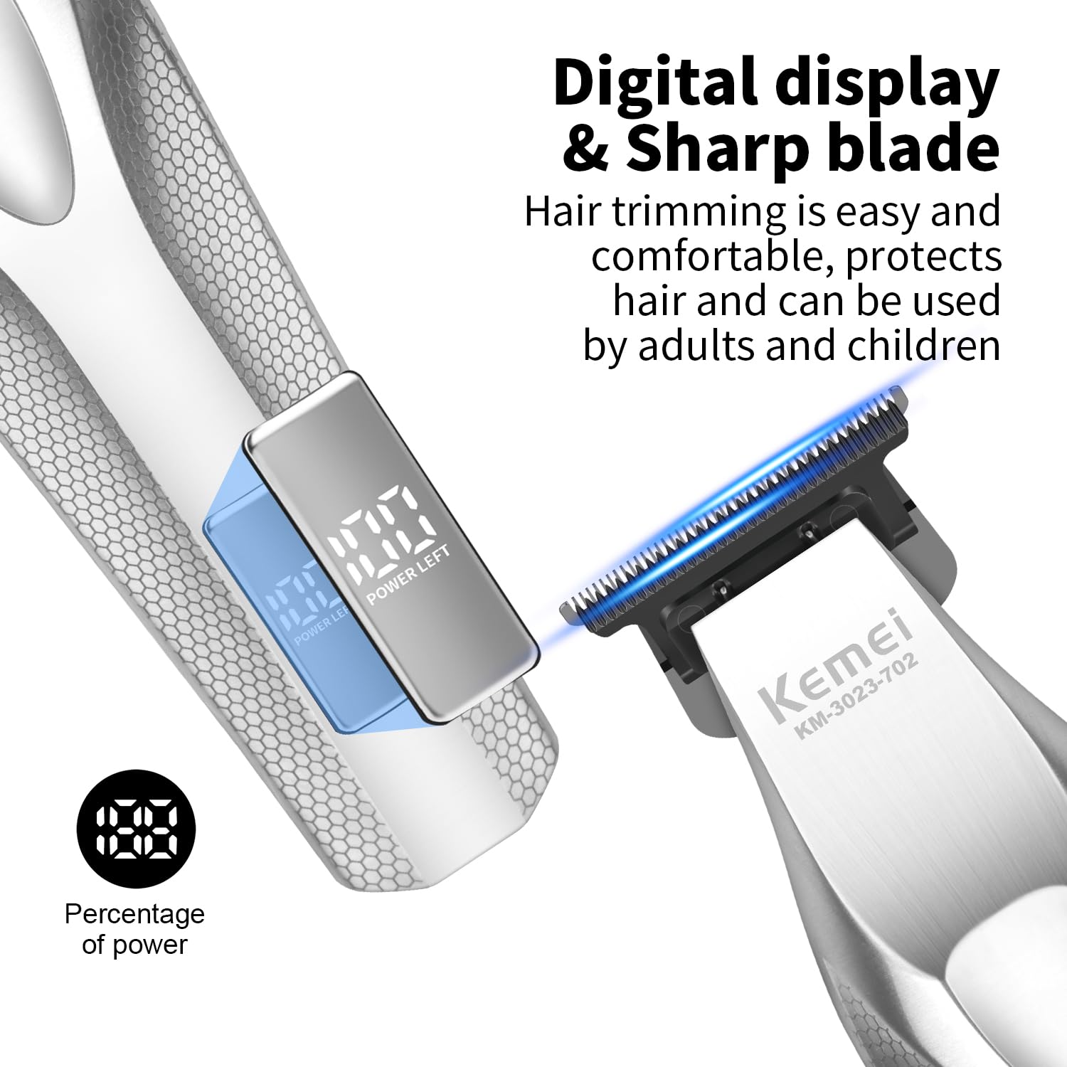 Amazon.co.jp: KEMEI 男性用プロ用バリカン 隙間ゼロコードレス髭