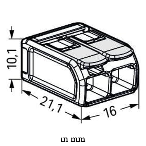 Miniatura 3 de 221-682 WAGO 221 Series Lever-Nuts® para ubicaciones peligrosas Conector de empalme de 2 conductores 20 – 10 AWG Carcasa transparente