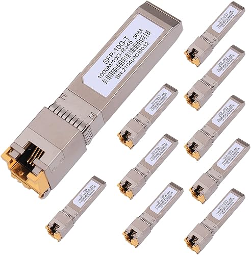Vista 14 de Transceptor de cobre 10G SFP+ RJ45, módulo de cobre 10G T 10GBase-T SFP CAT.6a/7 hasta 98.4 ft compatible con Cisco, Ubiquiti, Netgear, D-Link, 1