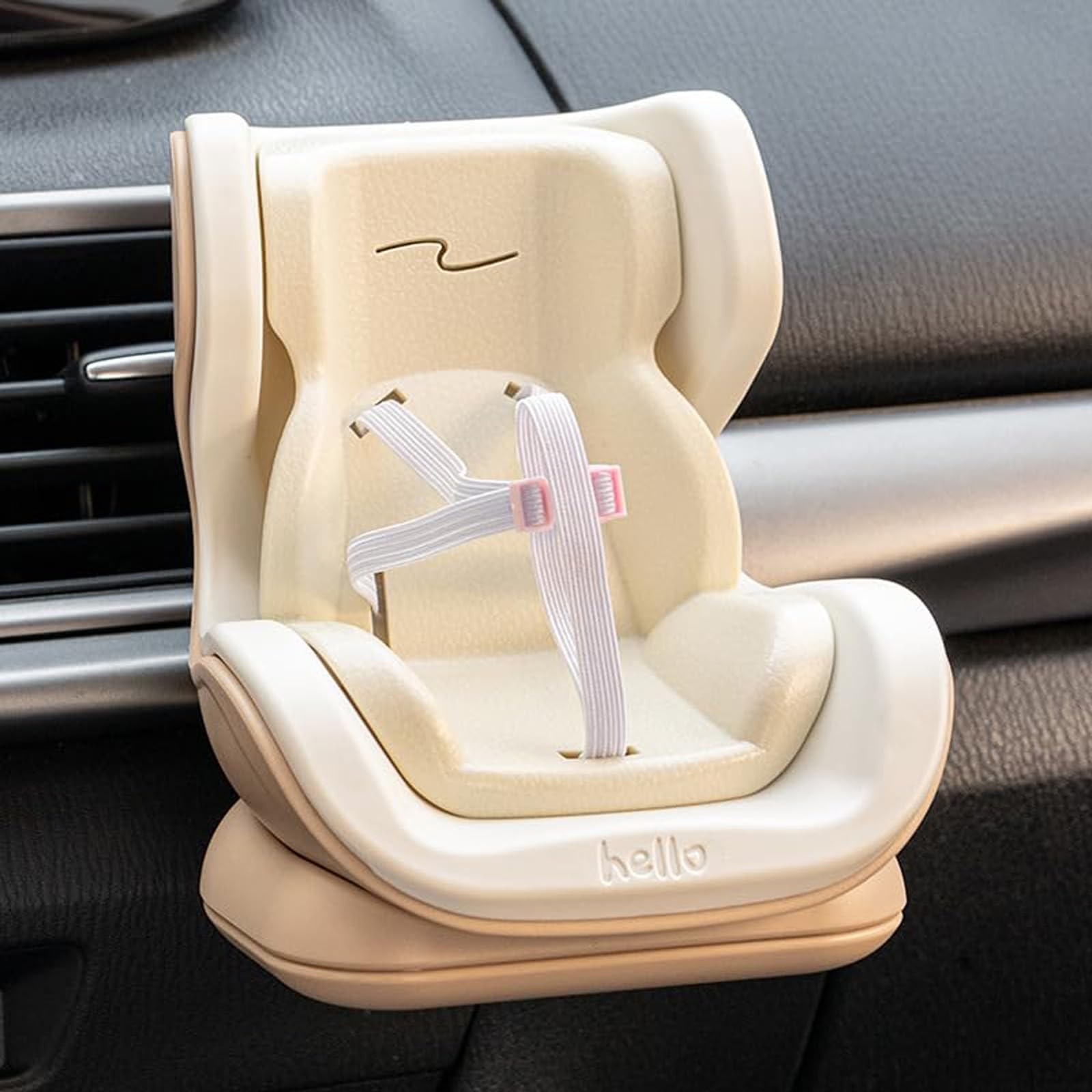 Doll car seat Compatible with 17cm Labu with Air Vent Clip and Desktop Display, Cute and Functional Car Ornament for Blind Box Doll Fans, Collectors