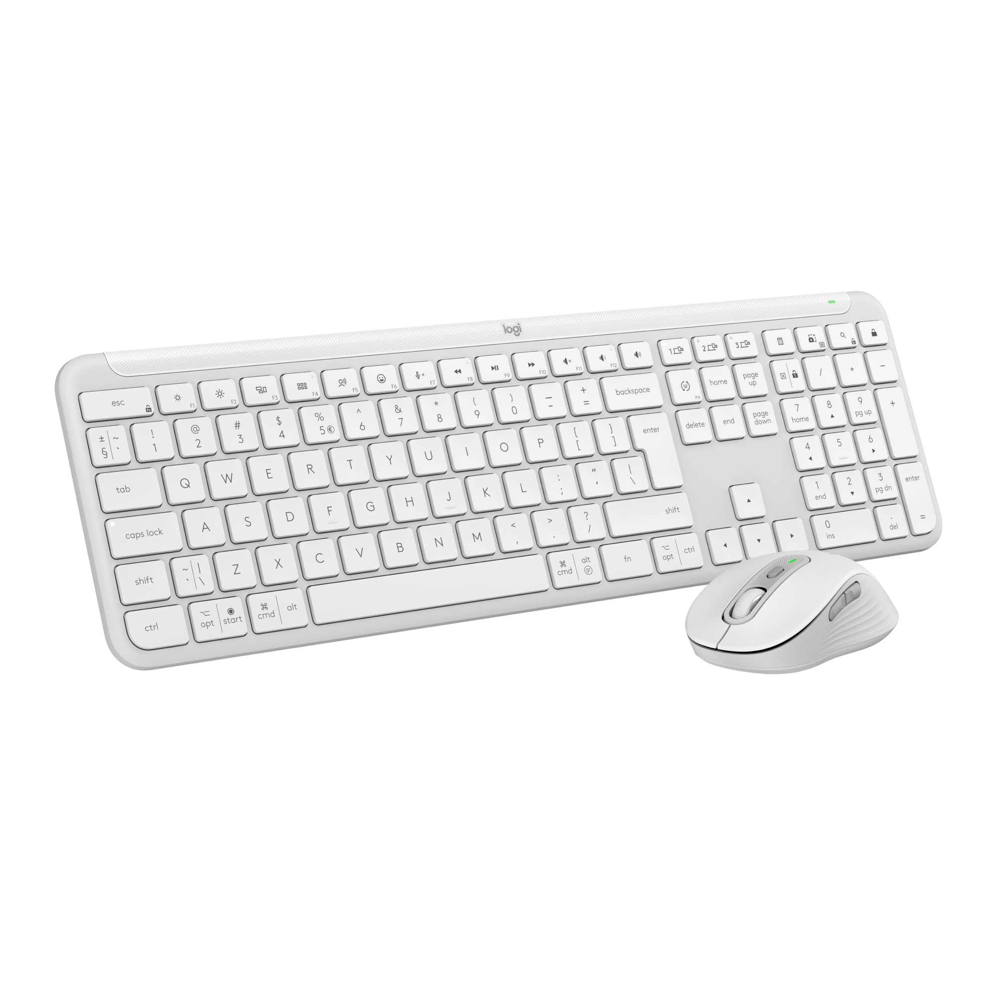 Logitech MK950 Signature Slim Wireless Keyboard en Muis Combo, desktopset Wit, US-International