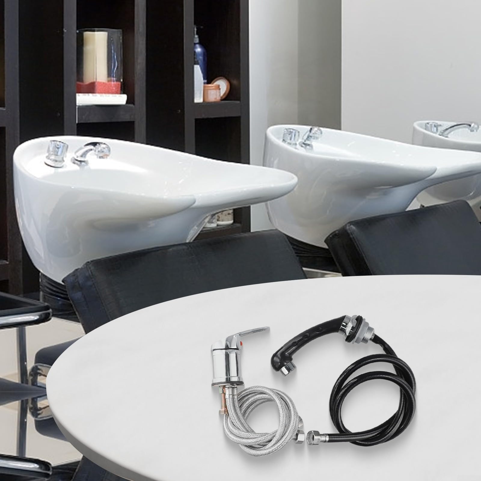Mixer T - Juego de rociadores para peluquería, cabezal de ducha de mano y grifo de fregadero, perfecto para sillas de champú, accesorios profesionales de peluquería