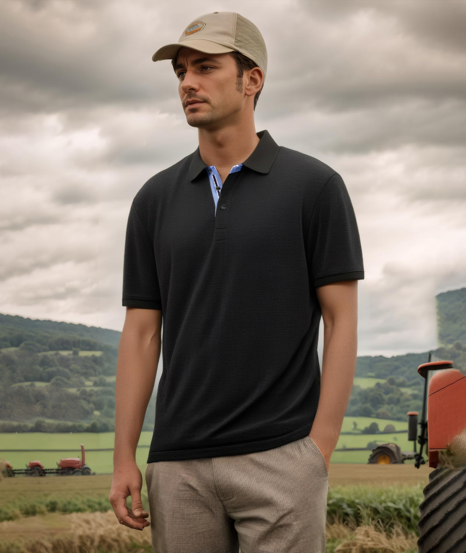 Camisas polo de manga corta para hombre, estilo casual, ajustadas, con botones, camisetas ligeras de golf para hombre — view 7