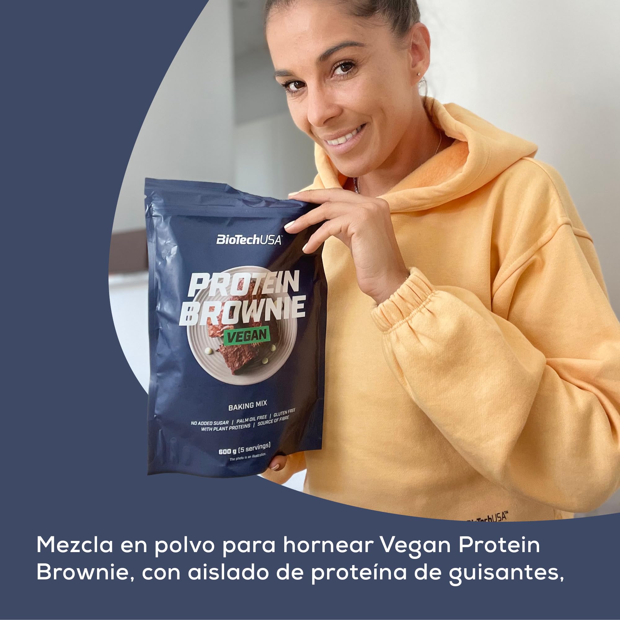 BioTechUSA Vegan Protein Brownie, Premezcla en polvo para brownie vegano con aislado de proteína de guisante, proteína de arroz, 600 g, Chocolate