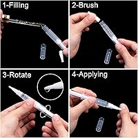 Vista 3 de 10 bolígrafos giratorios transparentes de 0.11 onzas líquidas, bolígrafo de aceite para cutículas, bolígrafo de aceite de uñas vacías con punta