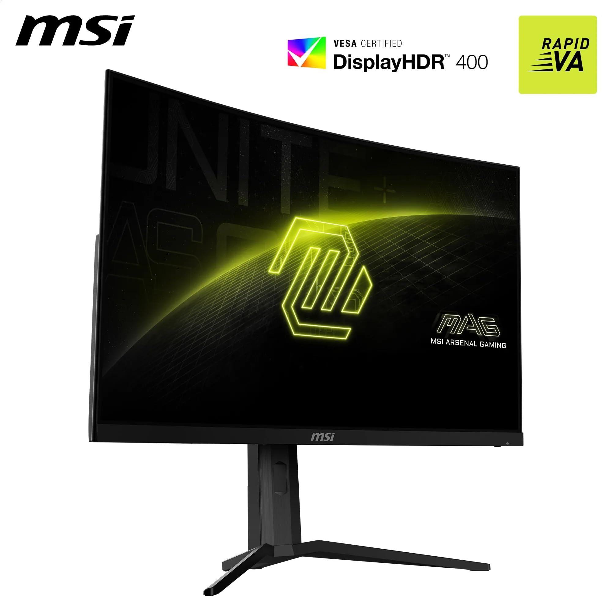 MSI MAG 321CUPDF Monitor Curvo Gaming 32" UHD - Pannello Rapid VA 1500R 3840 x 2160, Modalità Doppia / 0,5ms (GtG, Min.), Adaptive Sync - DP 1.4a, HDMI 2.1 CEC, USB Type-C (DP alternativo con 15W PD)