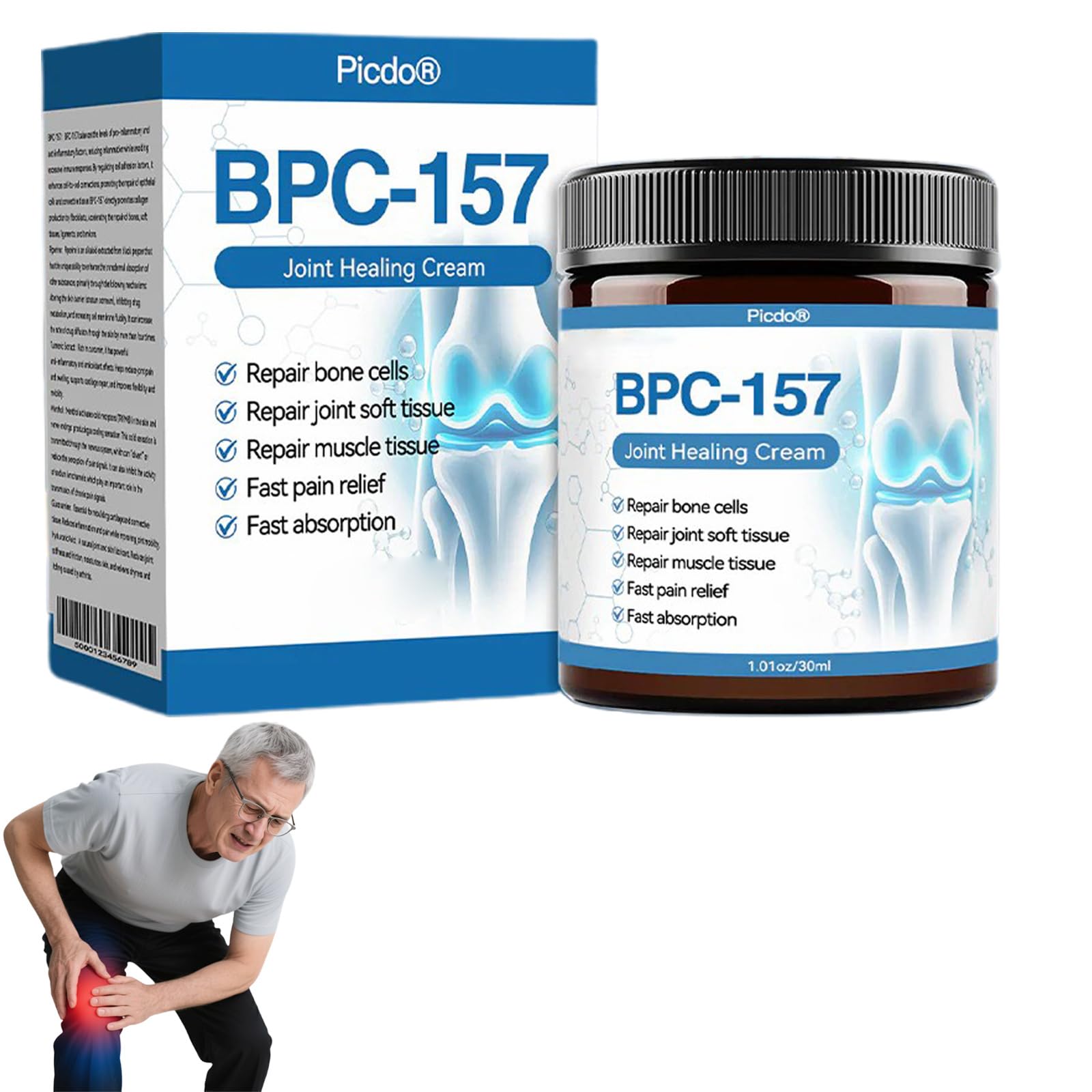 Picdo BPC-157 Healing Joint Cream,Picdo Peptide Complex Soothing Cream,Effectively Improve Joint discomfort and Enhance Mobility (1PC)
