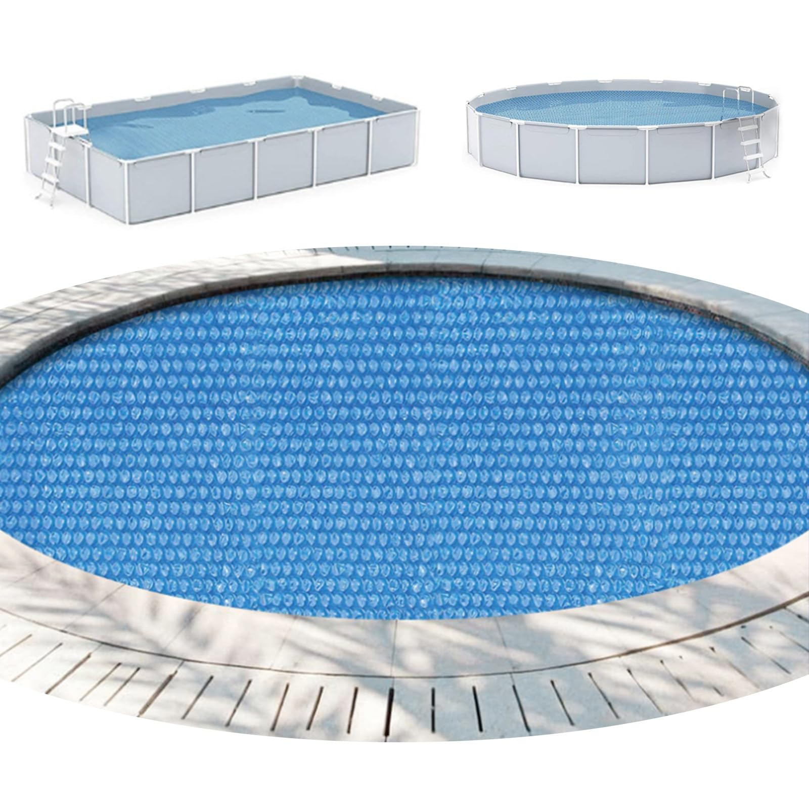 Bâche à bulles pour piscine ronde 1.8m pour éviter l'eau froide et les feuilles