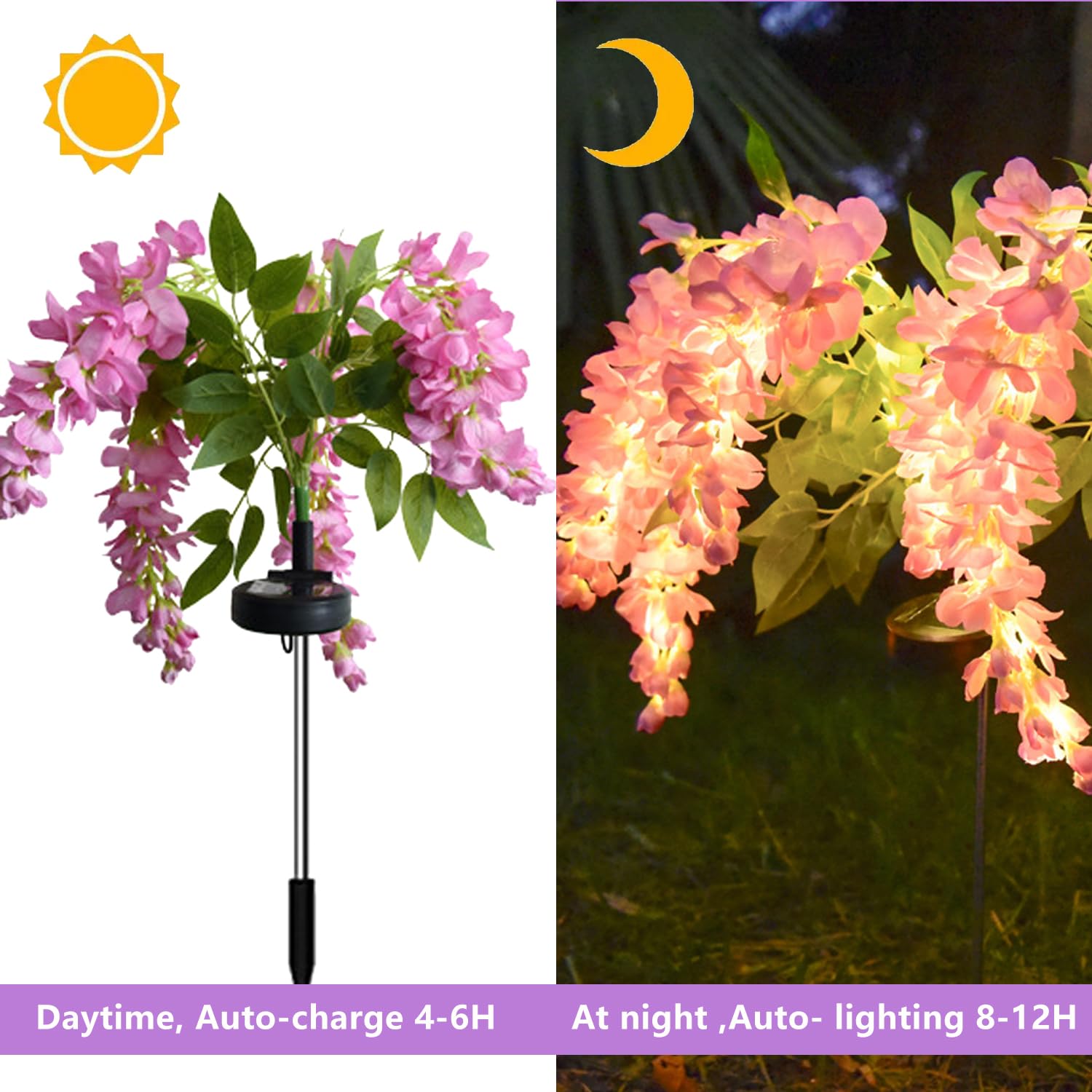 GUANSHAN Lot De 2 Lampes Solaires D'extérieur En Forme De