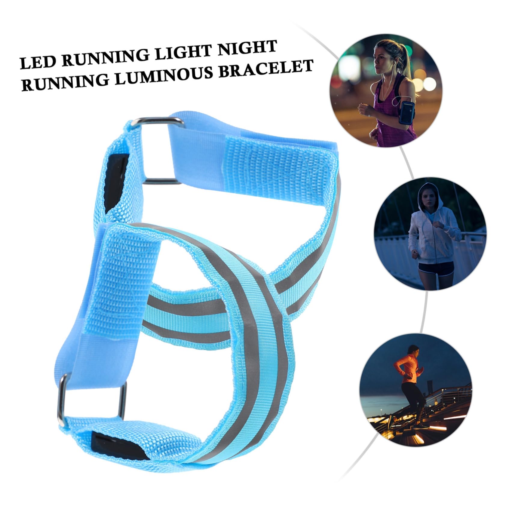 BESPORTBLE Bracelets Lumineux pour Feux De Circulation À LED 2 Pièces Brassard pour Course Nocturne Rechargeable avec Électronique LED