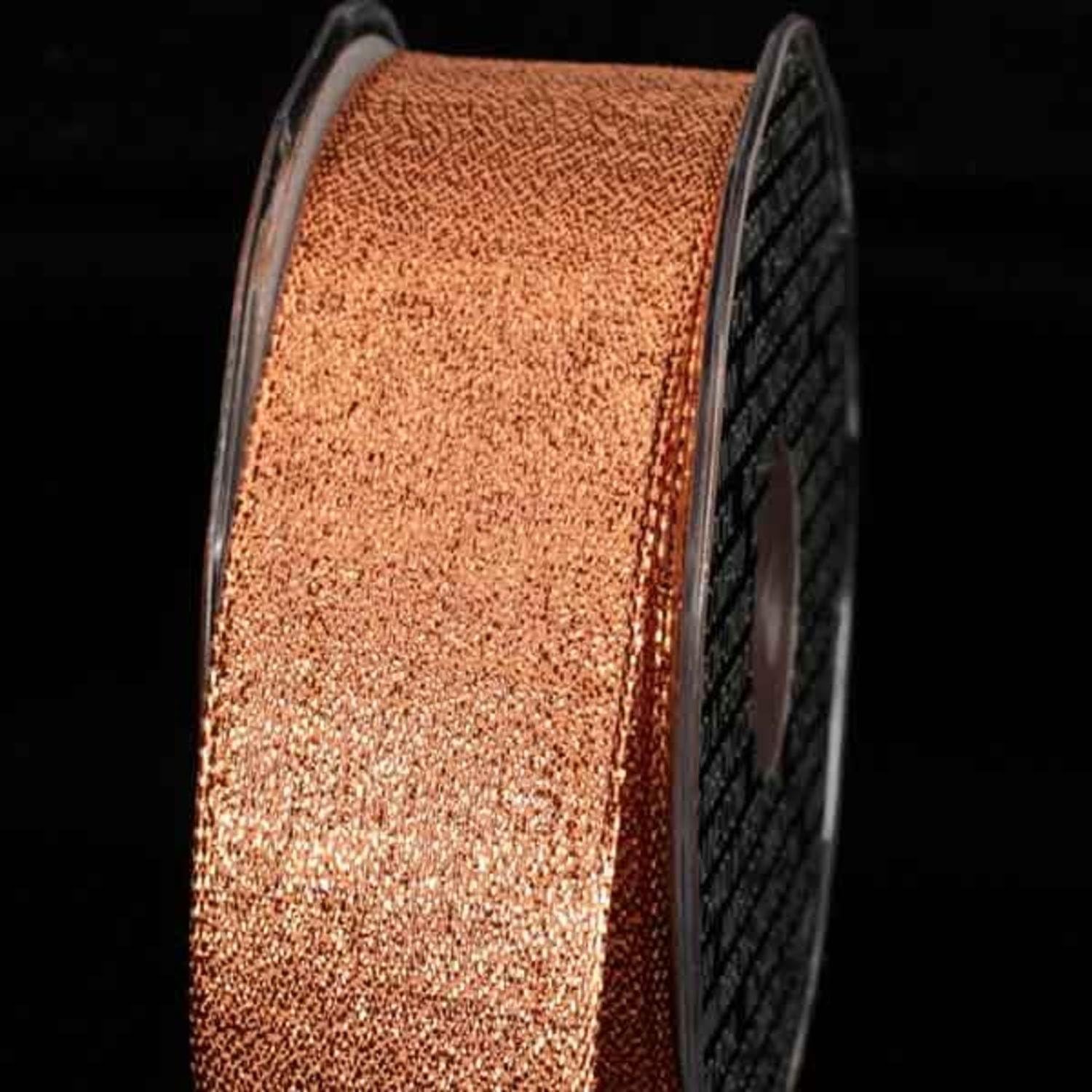 Metallic Copper Orange Wired Craft Ribbon 2.5" x 27 Yards