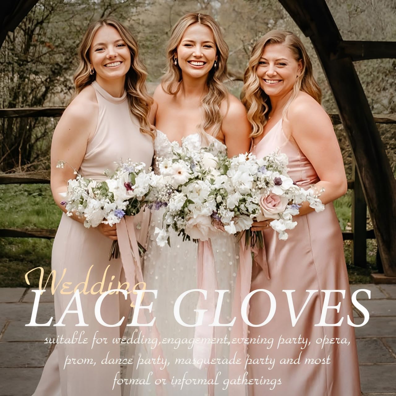 Lace Floral Gloves Bridal Lace Arm Sleeves White Elbow Length Fingerless Gloves Elegant Women Wedding Hand Accessories for Prom Dinner Evening - Image 7