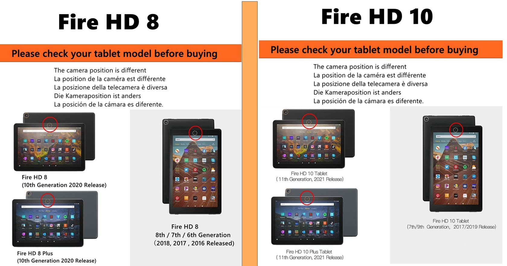 Custodia Per Amazon Fire HD 10 2017/2019 Con Funzione Wake-Sleep E V