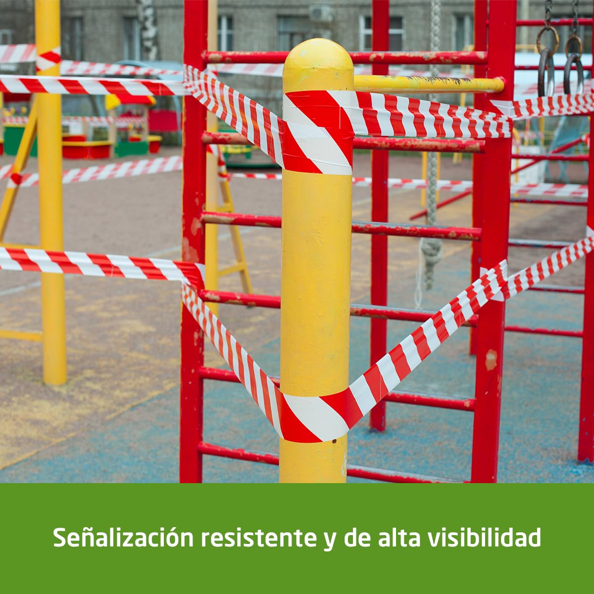 Amig - Pack de 15 Cintas de Balizamiento - Para Señalización y Advertencia de Peligro - Resistentes al Agua y Flexibles - Polietileno de Baja Densidad LDPE - 70mm x 500m - Cinta Rojo y Blanco