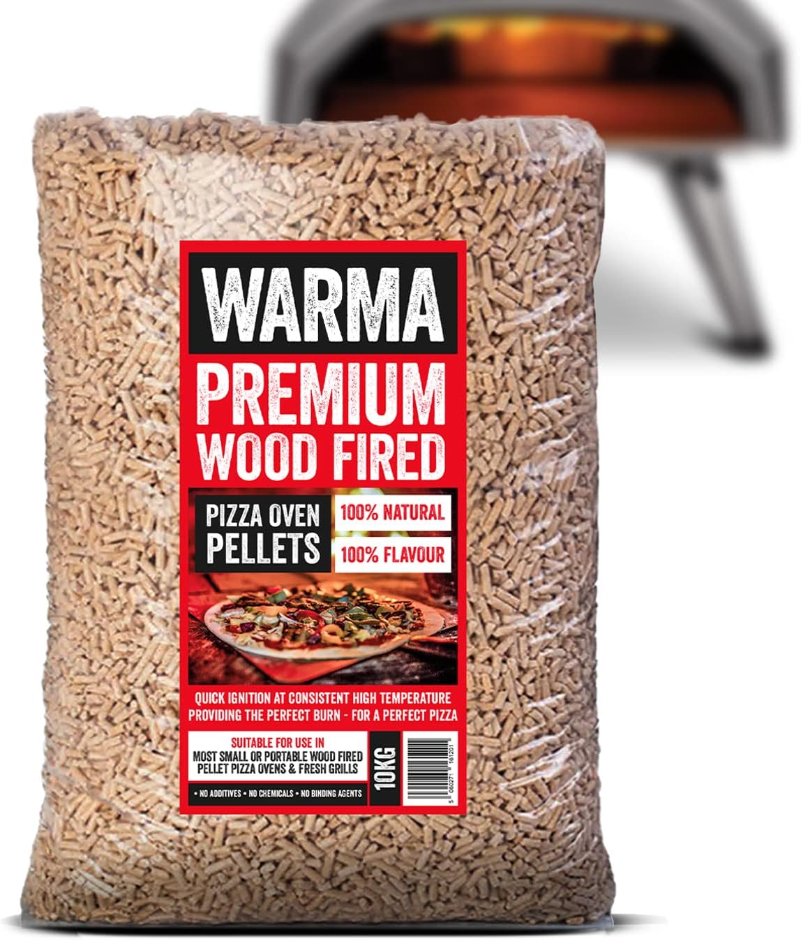 10kg Bag Eco Premium Pizza Oven Wood Pellets 100% Natural - Easy to Light - Suitable for Ooni Uuni Ninja Nero Dellonda Outdoor Garden Cooking Pellet Operated Stoves Wood Fired Pizza Ovens & Grills