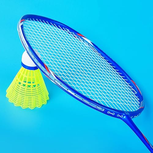 Miniatura 5 de Whizz - Juego de 2 raquetas de bádminton para juegos recreativos, raqueta para principiantes, incluye 2 pájaros de nailon, 2 cintas de agarre