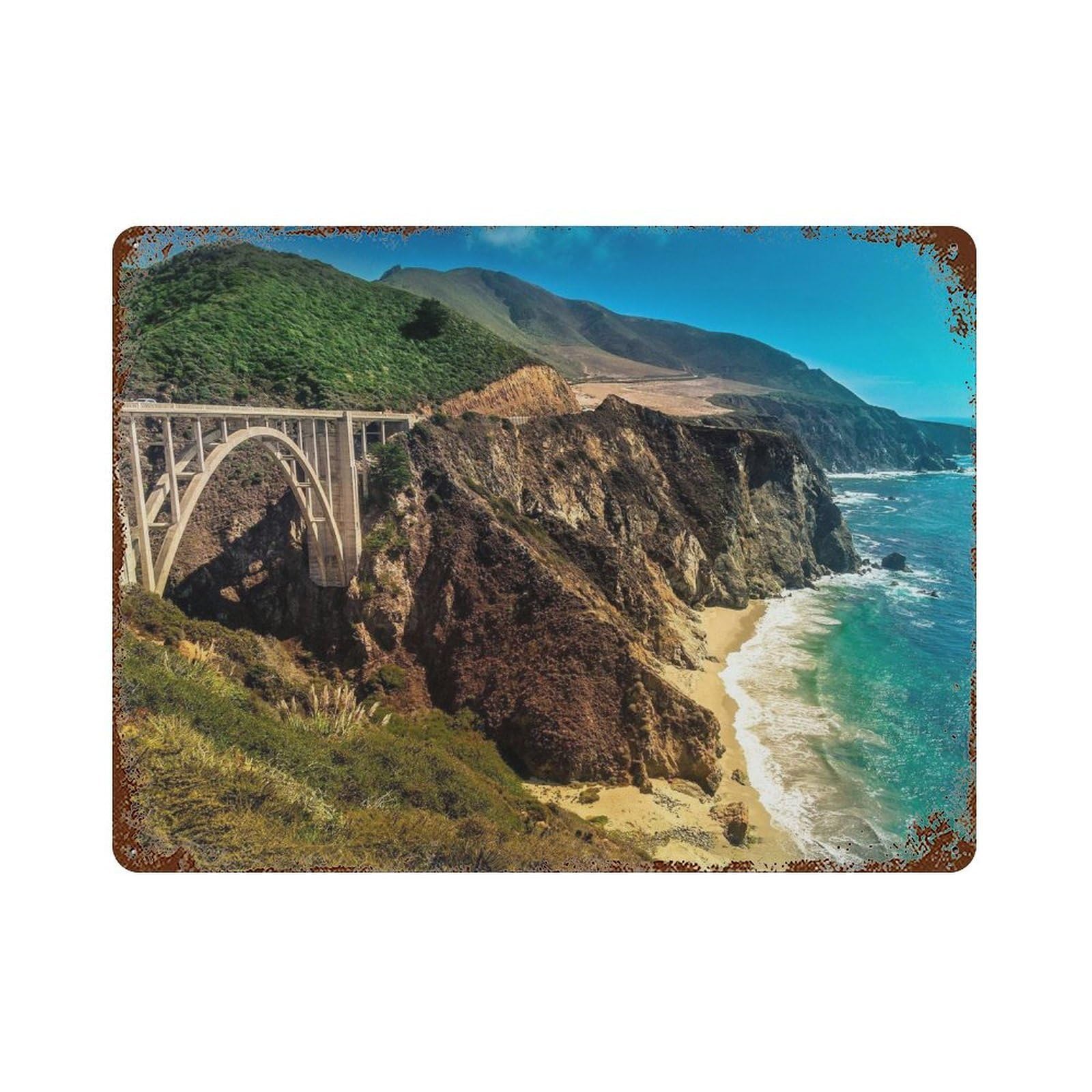 xiaoxiaoshen Real Photo Monterey Decor California Wall Decor Art Metal Tin Poster Modern Home Decor Art Home Bar Shop Decorations Vintage Sign 30x40cm