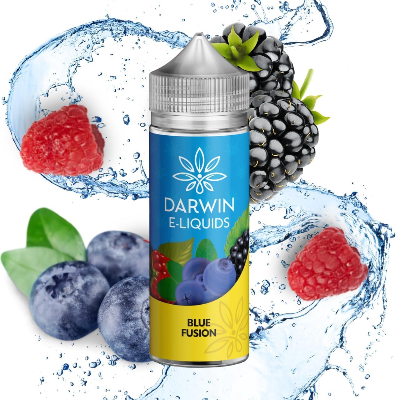 Darwin Pro Max Vape Liquid E-Liquid Blue Fusion 100ml with No Nicotine | Disposable Vape Flavours Nic Salt Blend 70vg 30pg