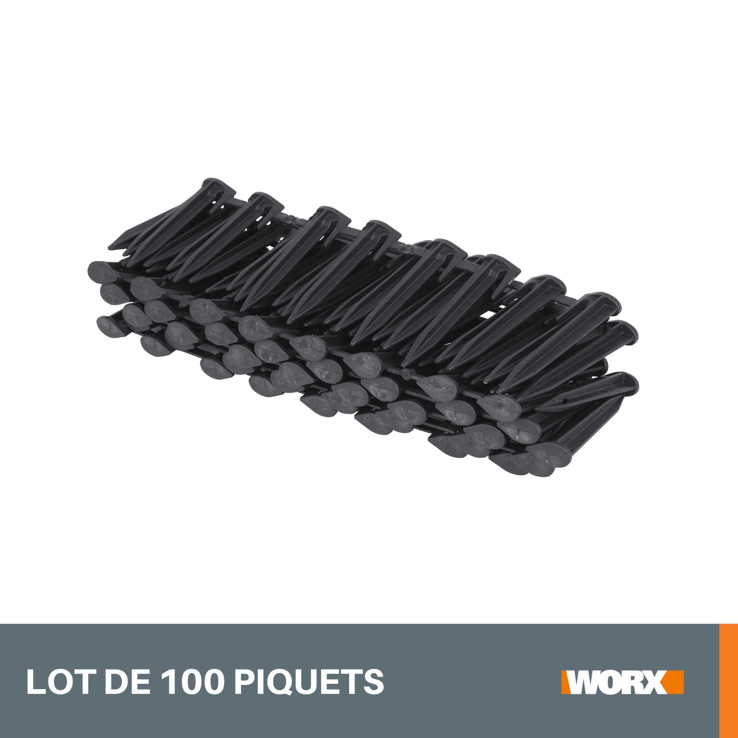 WORX Lot de 100 piquets pour câble périphérique WA0179