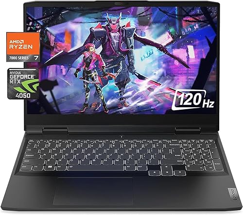 Lenovo IdeaPad Gaming 3 - Computadora portátil, pantalla FHD de 15.6 pulgadas 120 Hz, AMD Ryzen 7-7735HS (3.20 GHz), 8 núcleos, 16 GB de RAM, SSD de