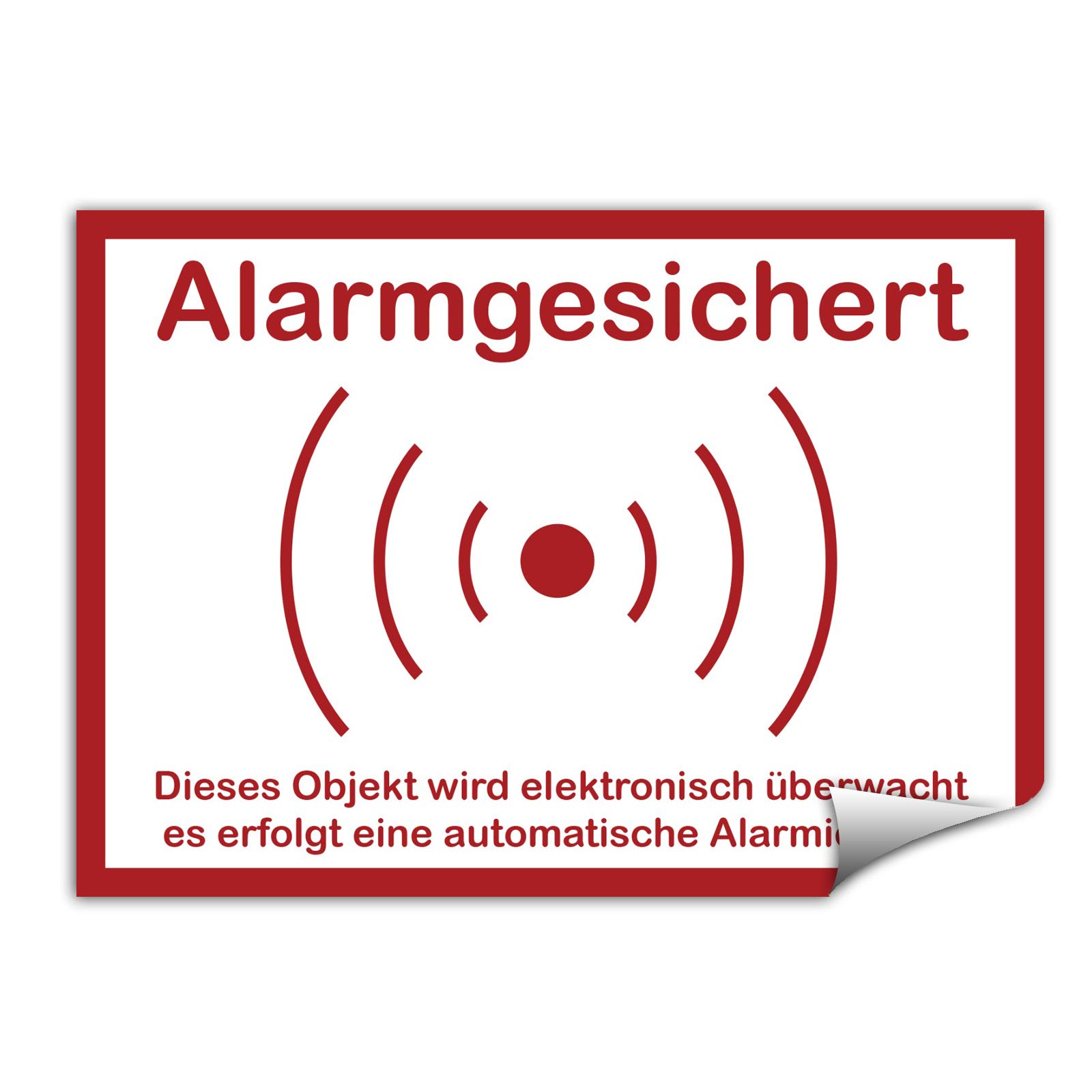 Achtung Alarmanlage Schild 30x20 Cm – Warnschild Für Haus, Gebäude, Gelände, Aus Kunststoff, UV-beständig