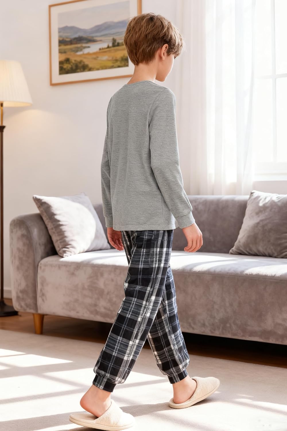 Arshiner Boys Fall Clothes Set Long Sleeve Pullover T-Shirt & Jogger Pants Casual Outfits for 5-13 Years Kids - Image 4