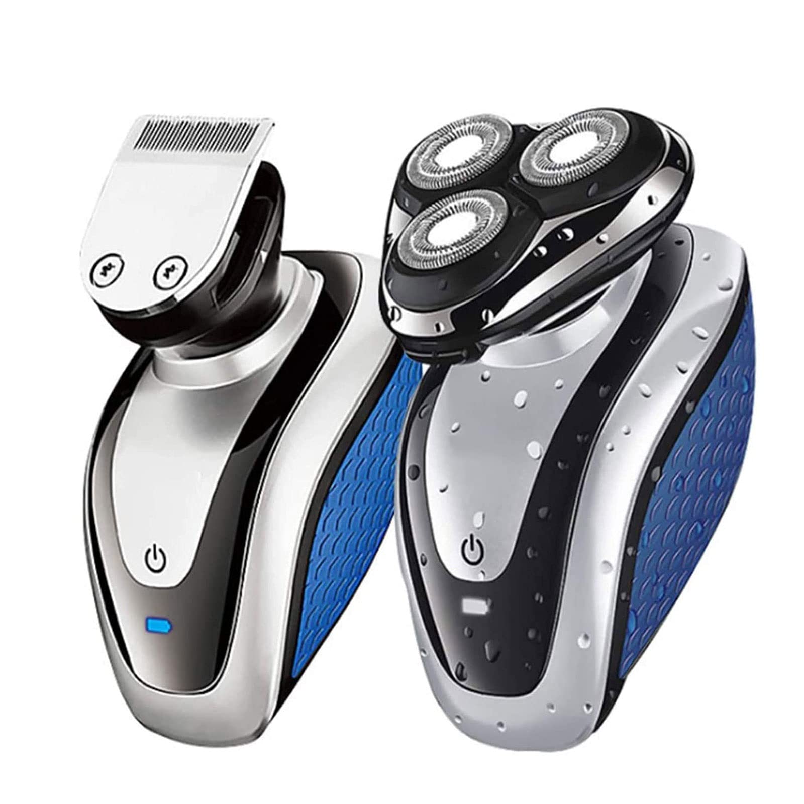 GeRRiT Shavers para hombres calvos, afeitadora de rotación eléctrica con múltiples funciones, maquinares de afeitado para hombre flotante 3D, 5 en 1 kit de aseo en húmedo y seco, inalámbrico USB Recar