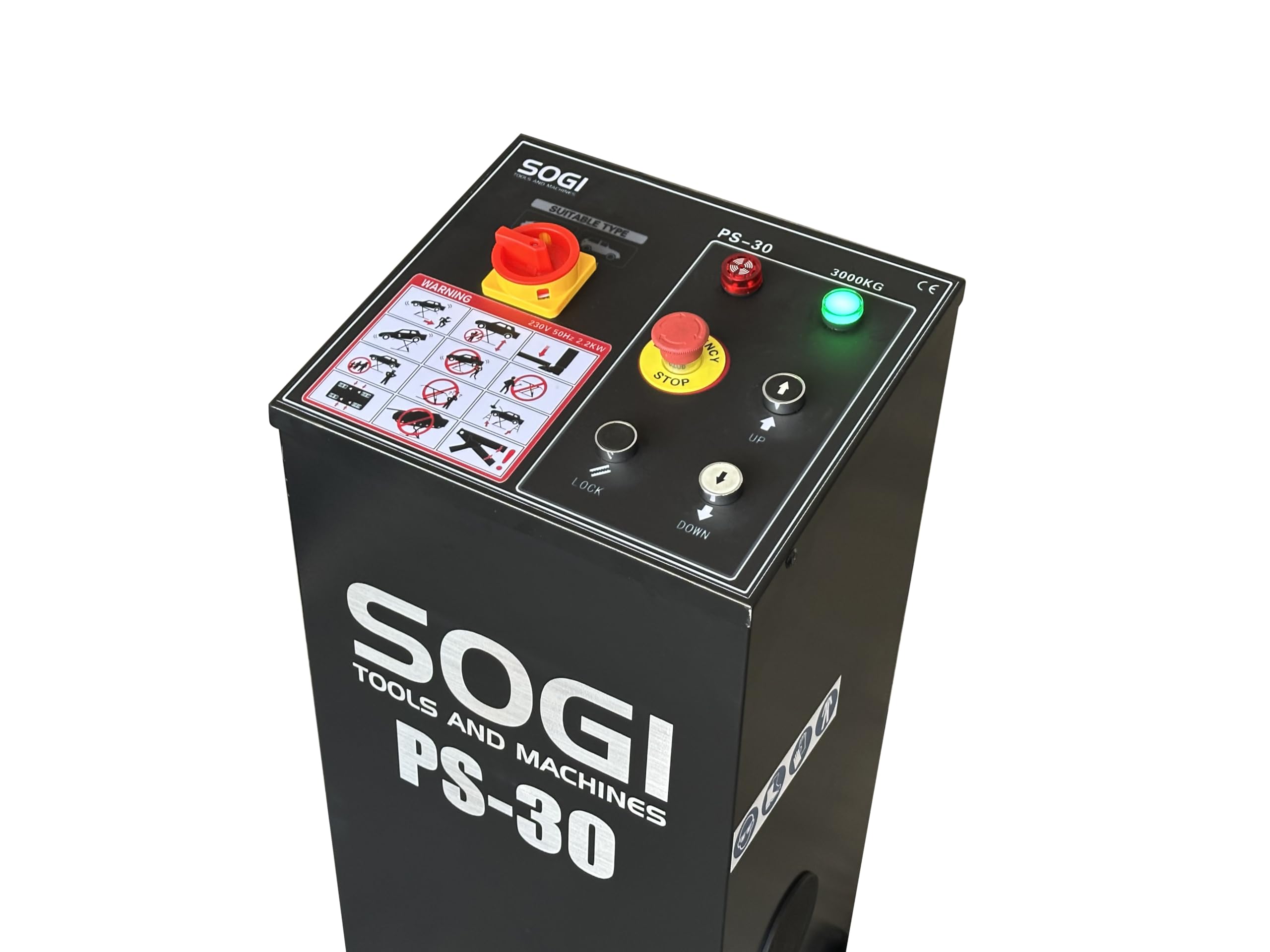 Sogi PS-30 Ponte Sollevatore per Auto a Forbice - elettroidraulico - Portata 3000 kg - a Pavimento - 230 V