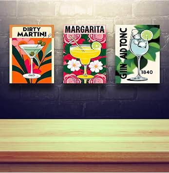 512 STORE Martini Margarita Tonik Mutfak Poster, 43r21r141r13