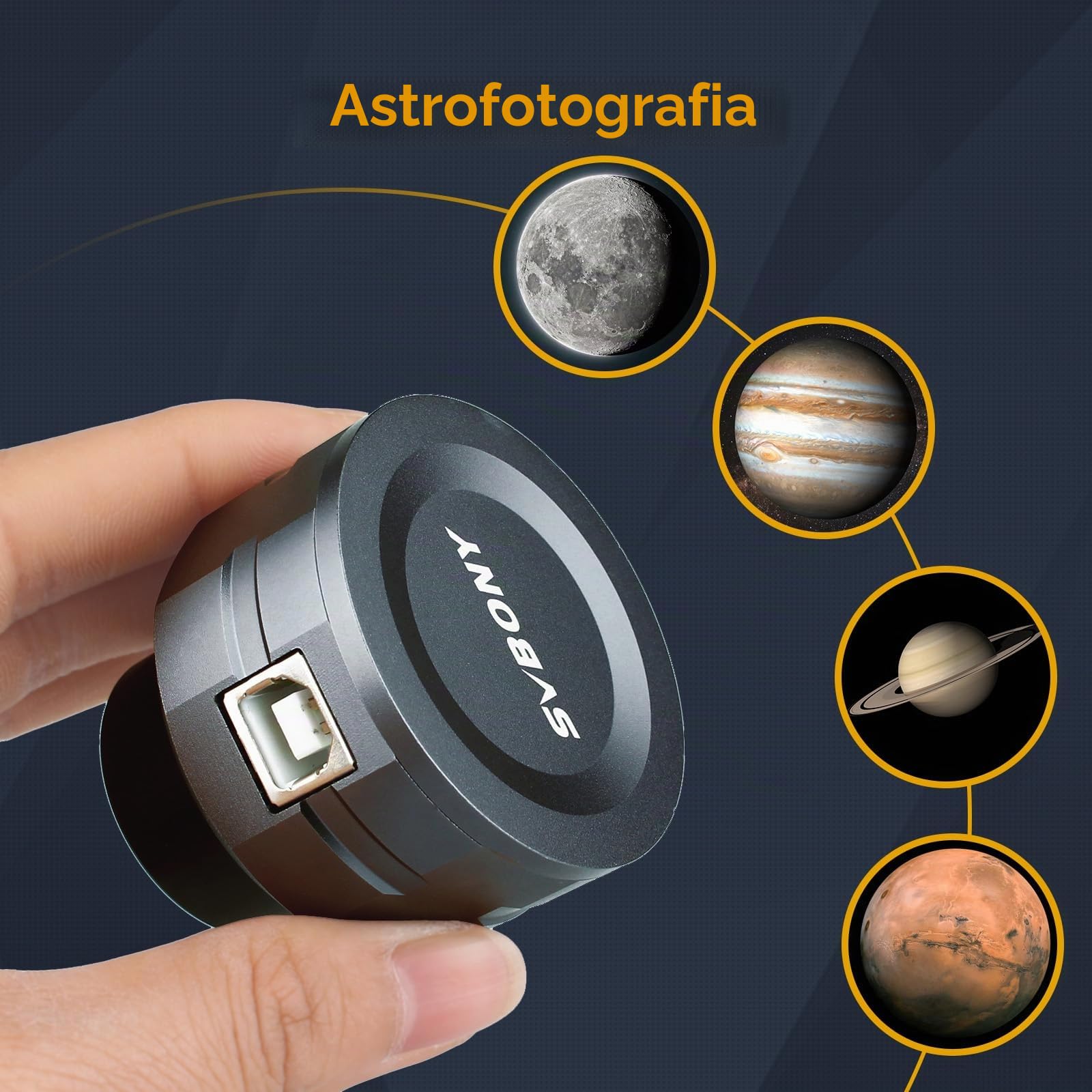 Svbony SV105 Telescopio Fotocamera USB 2.0 Oculare Elettronico Fotocamera 1.25 "2MP Oculare Digitale Fotocamera USB per Principianti