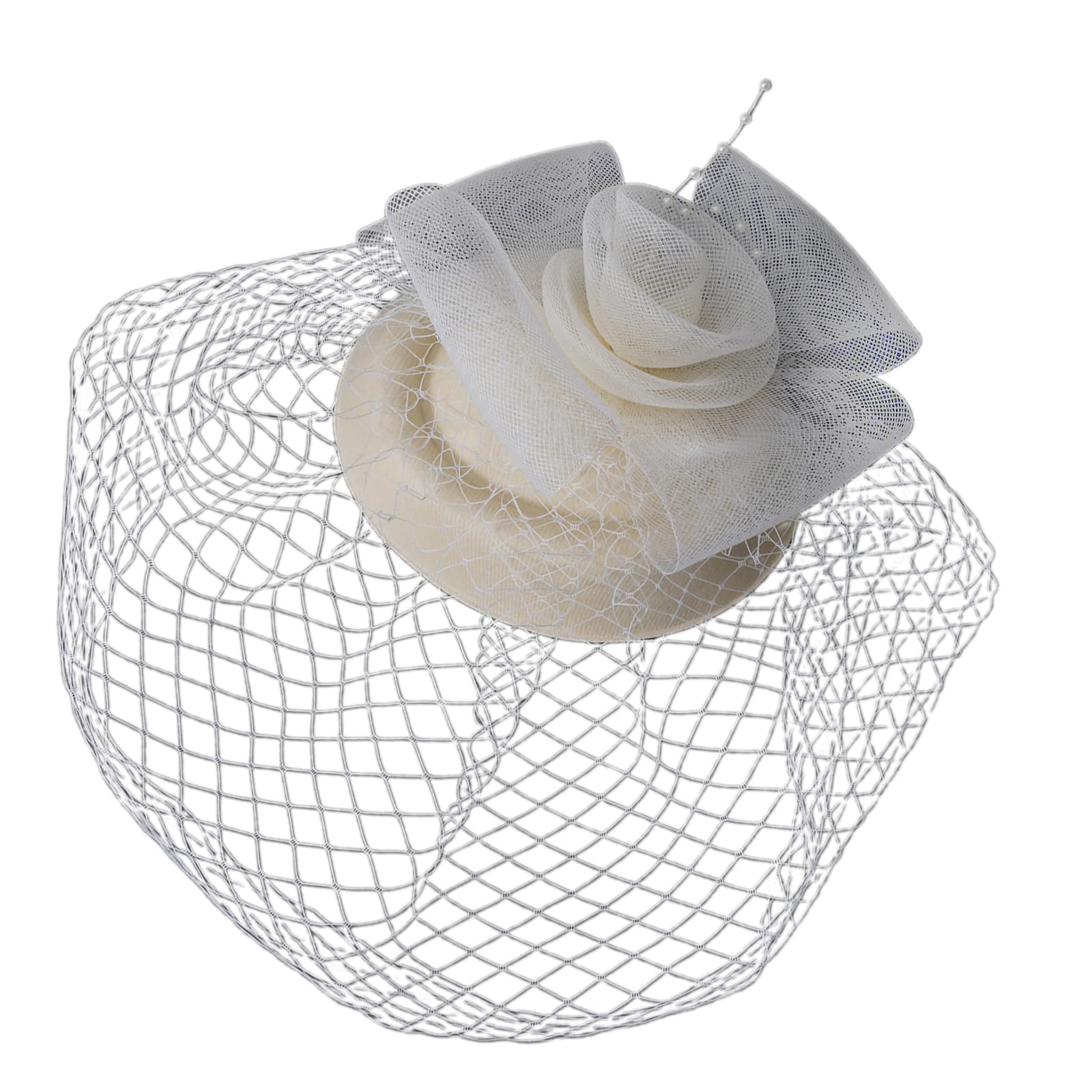 YUXITA Elegant Mesh Veil Hair Barrettes Headdress For Women Girls Secure Grip Breathable Headpiece For Weddings Parties
