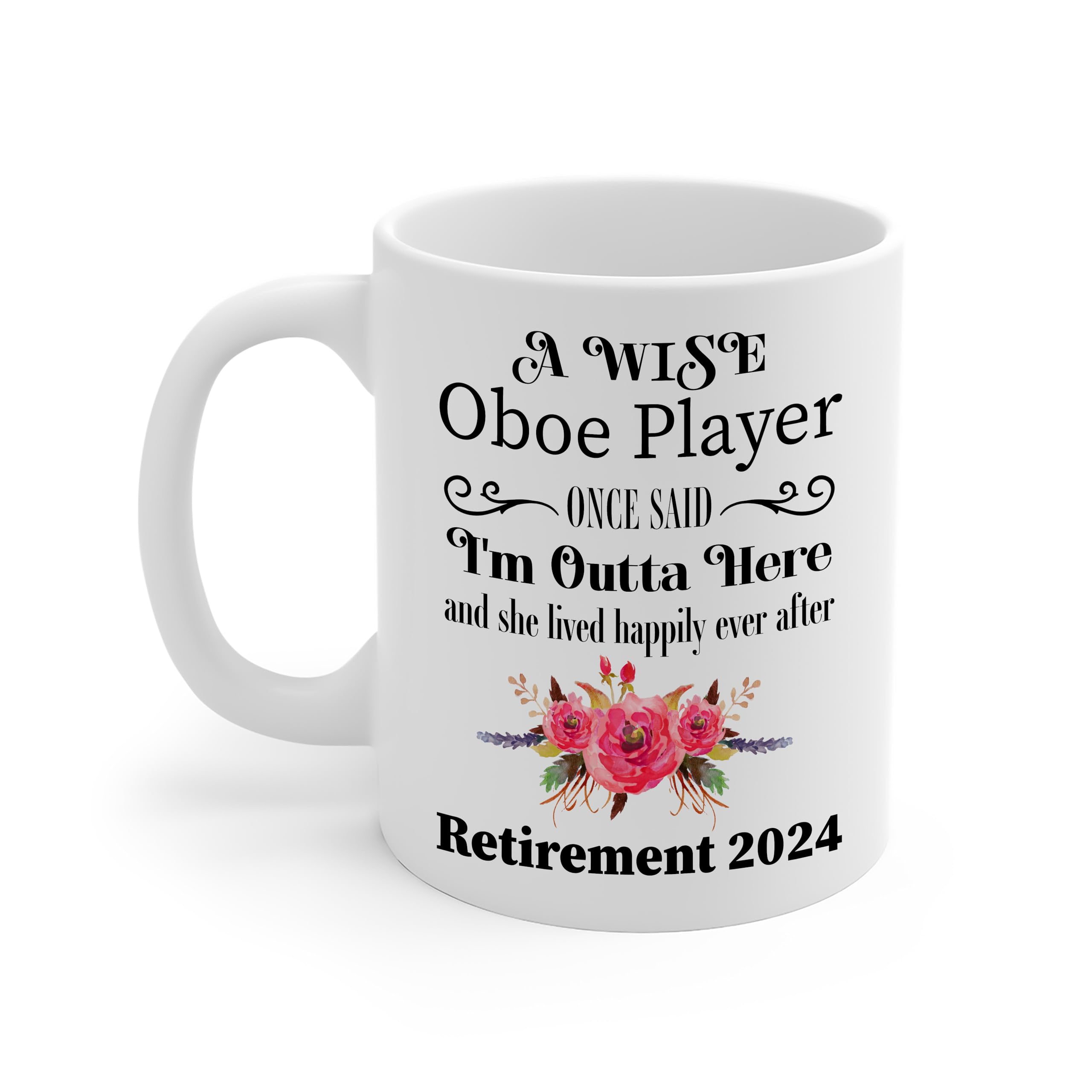 Oboe Player Retirement Gifts for Women 2024 I'm Outta Here Mug Oboist Musician Coffee Cup Party Decoration Appreciation Farewell 11oz