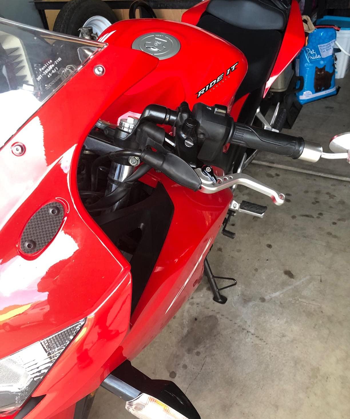 RIDE IT FOREVER Short Brake Clutch Levers for CBR500R/CB500F/X 2013-2021,GROM 2014-2023,CBR250R 2011-2013,CBR300R CB300F/FA 2014-2022,CB400F/CB400R 2013-2020-Silver