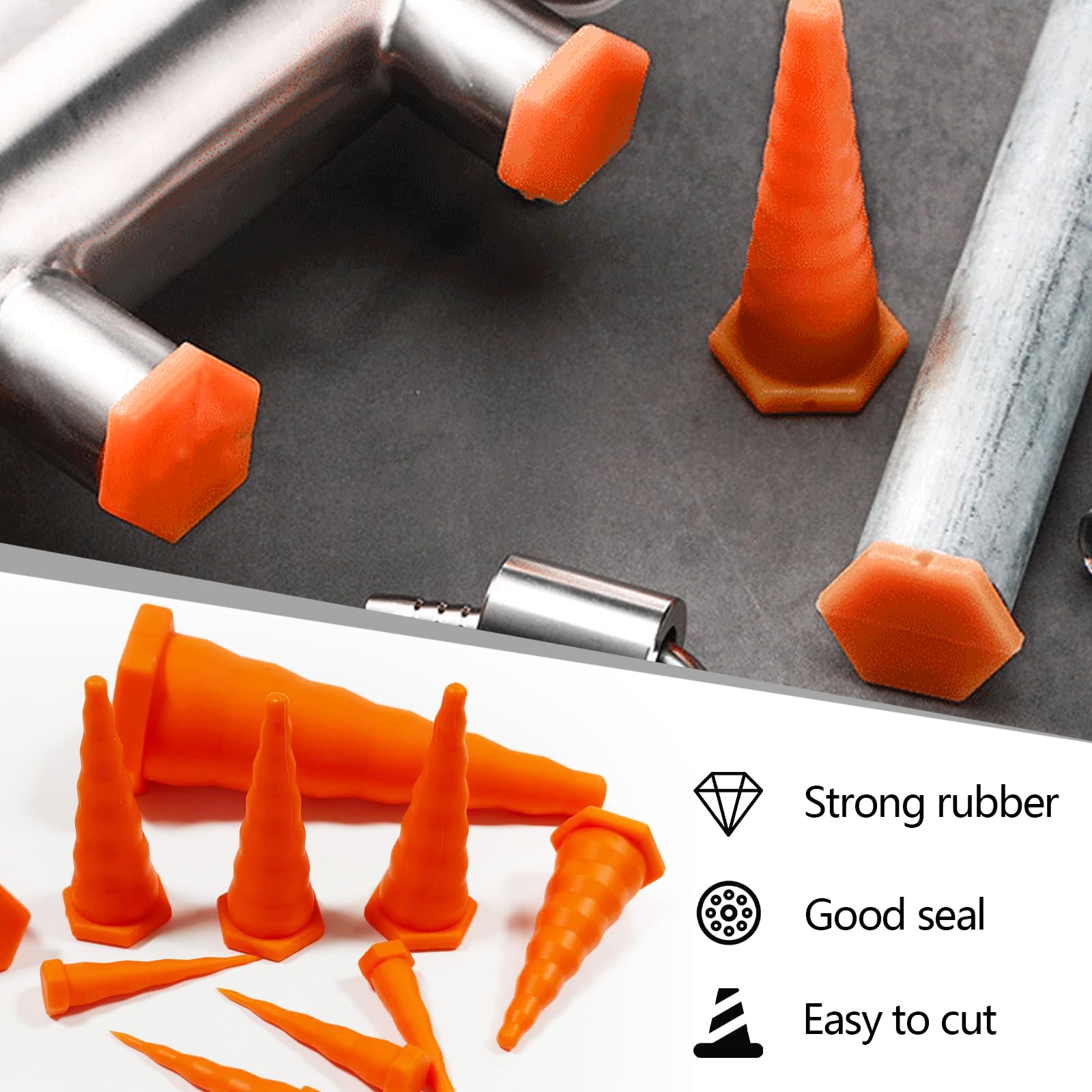 Tappi in silicone, set da 35 pezzi di tappi in gomma conici con 5 tappi grandi, 10 medi e 20 piccoli, in silicone per fori, tappi in gomma per olio idraulico, per irrigazione e protezione da perdite