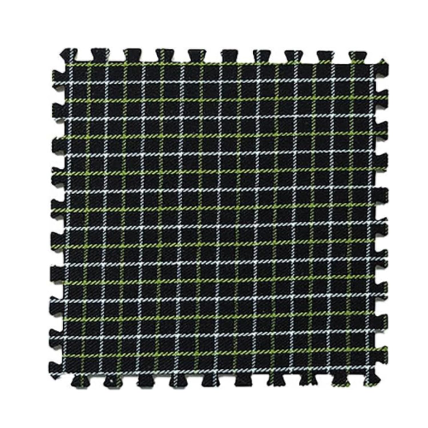 10 Pcs Plaid Interlocking Foam Mats Cotton Linen Foam Floor Mats Bohemian Style Interlocking Carpet Tiles for Home Gym, Floor Protection, Yoga,