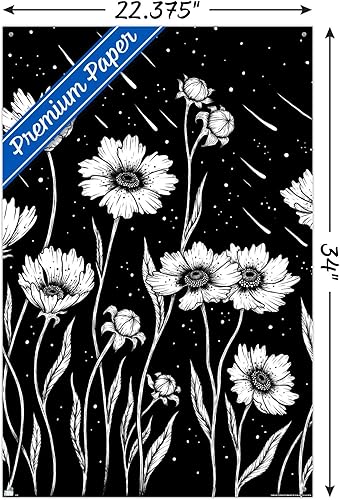 Miniatura 3 de Trends International Episodic Drawing - Midnight Golden Waves Wall Poster, 22.37" x 34.00", Premium Poster & Push Pin Bundle