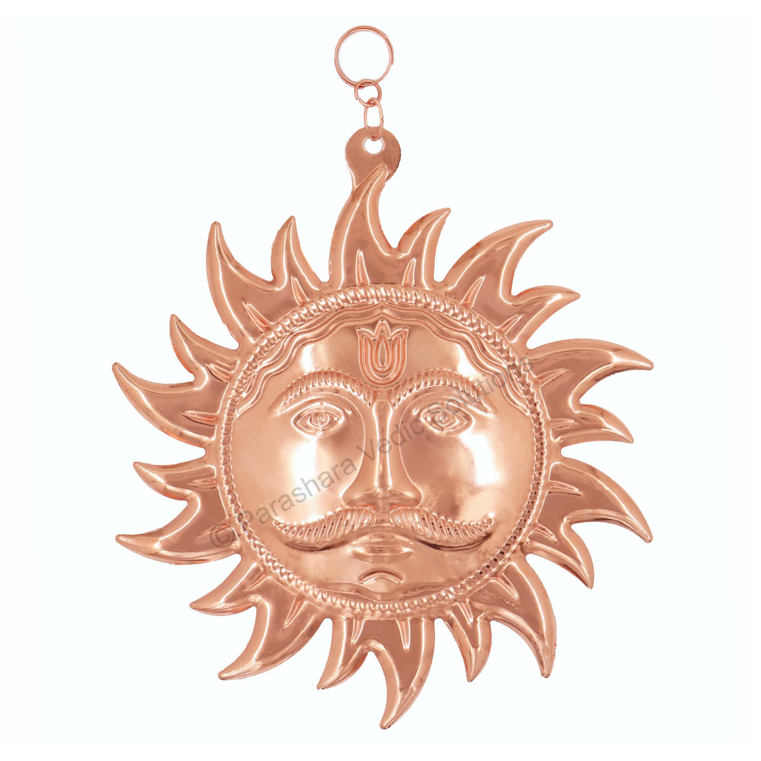 ARKAM Surya Narayan Yantra Copper Finish/Surya Face/Surya Bhagwan Face/Surya Narayan Bhagwan/Vastu Surya Face/Vaastu Sun Face Hanging (Size: 8 inches, Color: Brown, Material: Copper Finish)