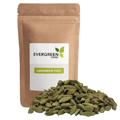 Evergreen Herbs Cápsulas enteras de cardamomo Sello a prueba de manipulaciones para garantizar la frescura, 4 onzas
