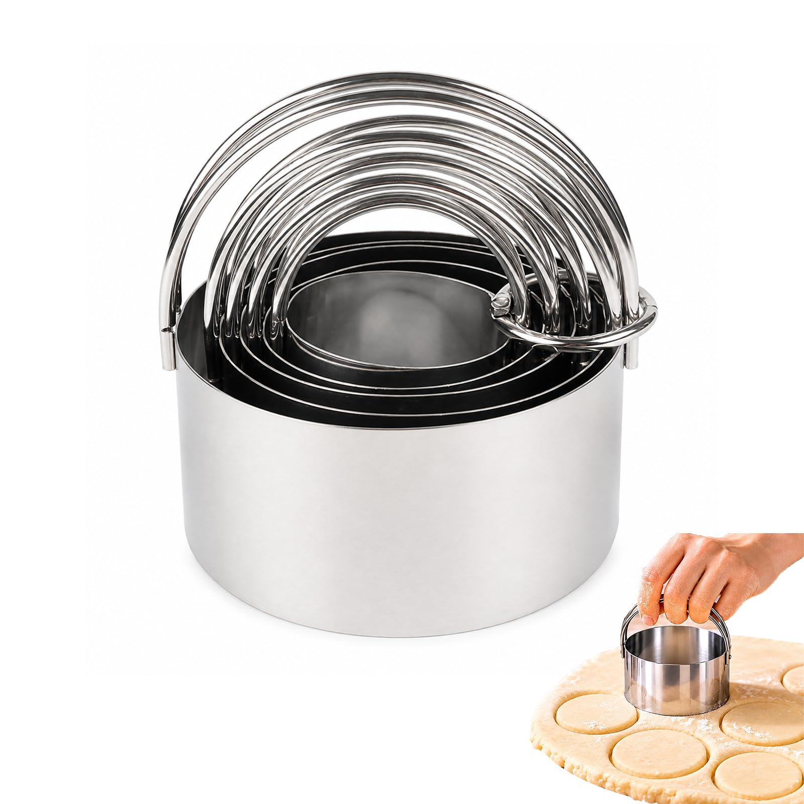 5 Pcs Scone Cutter, Stainless Steel Pastry Cutter