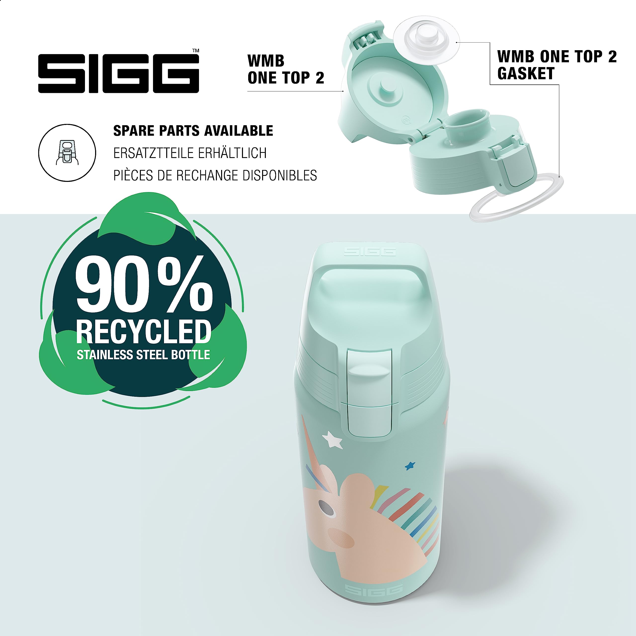 Sigg - Isolierte Trinkflasche Kinder - Shield Therm ONE - Für Kohlensäurehaltige Getränke Geeignet - Auslaufsicher & Leicht - BPA-frei - 0,5L