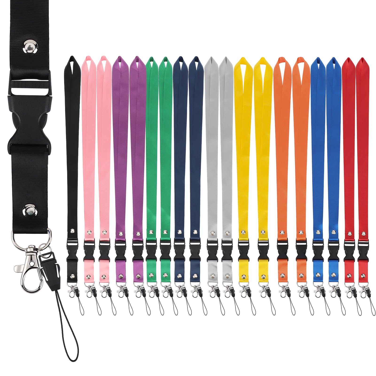 Cordini Portabadge Segus - 10 Pezzi Blu Con Fibbia Girevole, Per Chiavi E Identificativi - Foto 8