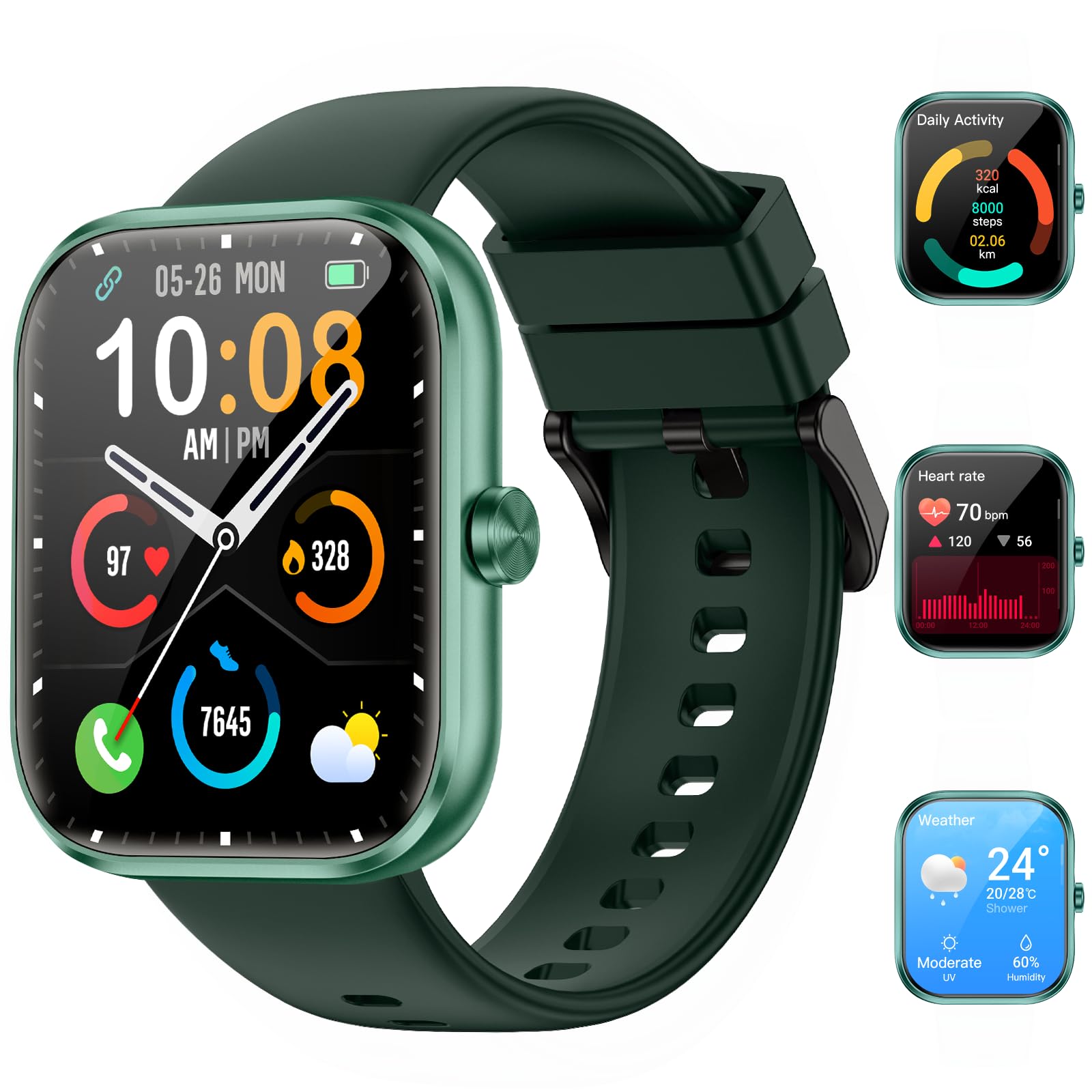 Smart Watch for Men Women with Bluetooth Calls 1 83HD Touchscreen Fitness Tracker 110 Sport Modes Heart Rate