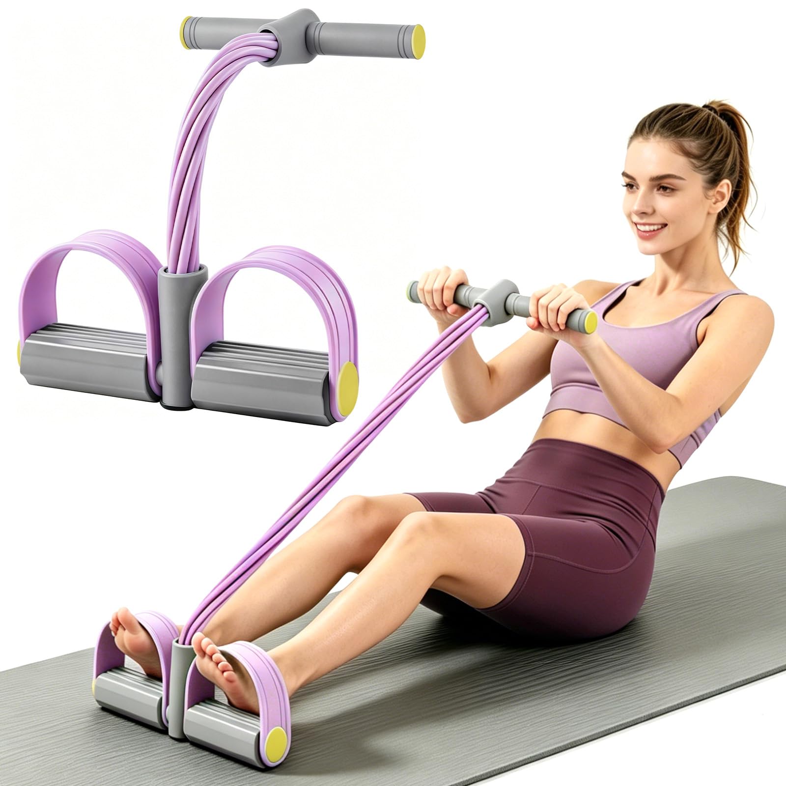 Multifunction Tension Rope, 6-Tube Elastic Yoga Pedal Puller Resistance Band, Natural Latex Tension Rope Fitness Equipment, for Abdomen/Waist/Arm/Leg Stretching Slimming Training — Amazon image 10