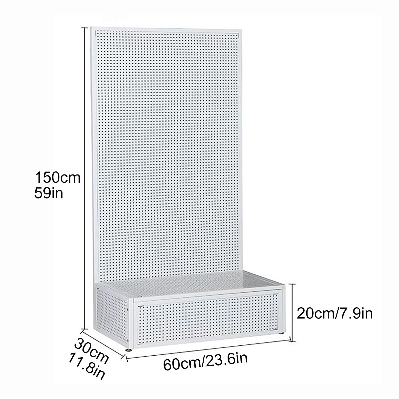 Genérico Organizador de Herramientas de Metal Independiente con Tablero Perforado - Soporte de exhibición Grande de Acero de 50 x 150 cm para Garaje - Tablero Perforado Naranja Duradero con Base para