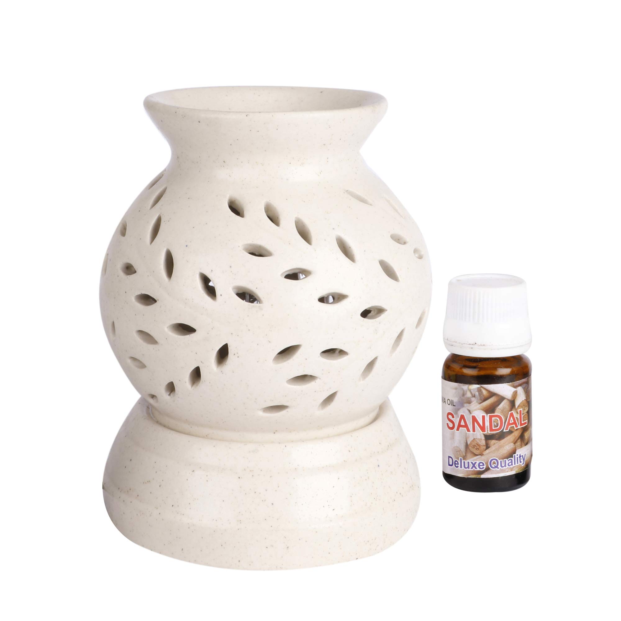 NIMMO Ceramic Electric Matka Shape Diffuser (Light 0ff White)